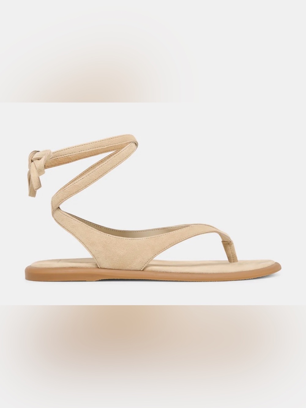 Dolce Vita Jayden “Almond Suede” Beige Wrap-Around Toe-Ring Sandals | size 8.5